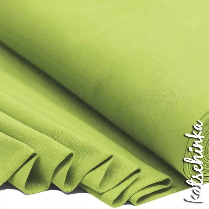Bündchenstoff lime als elastische Schlauchware Meterware