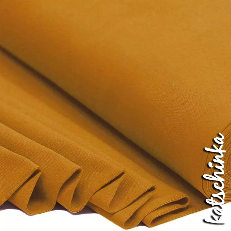 Bündchenstoff ocker als elastische Schlauchware Meterware