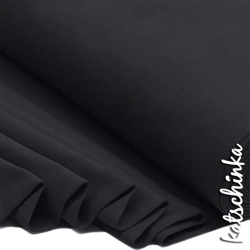 Bündchenstoff schwarz als elastische Schlauchware Meterware