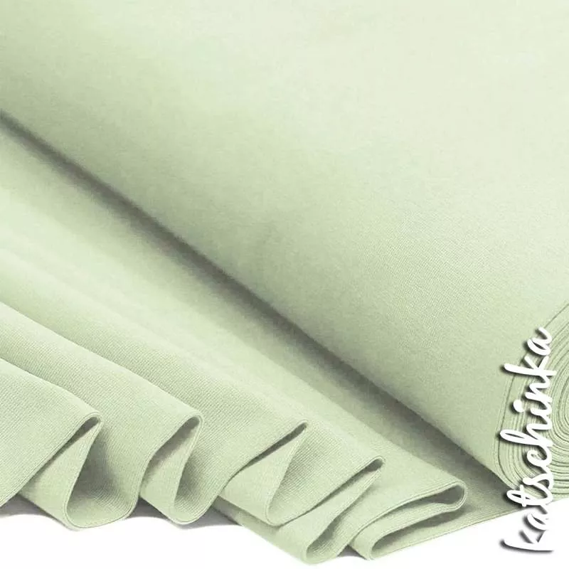 Bündchenstoff vintage grün als elastische Schlauchware Meterware