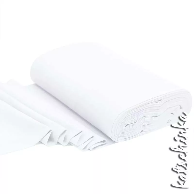 Bündchenstoff weiß 110 – elastische Schlauchware als Meterware