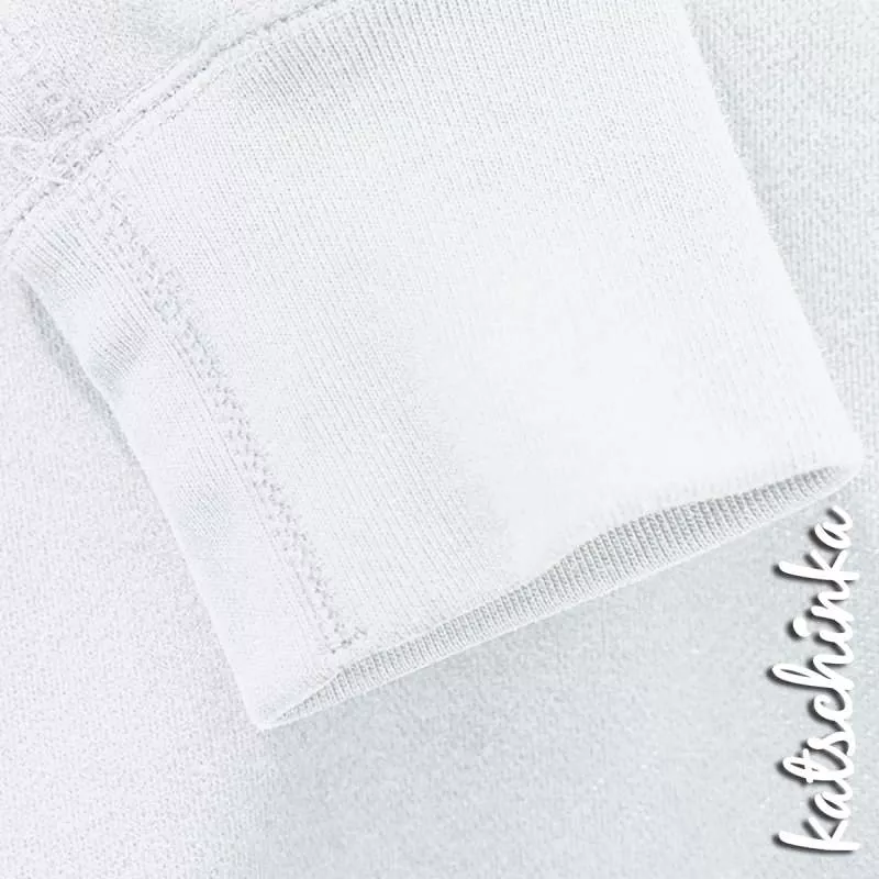 Bündchenstoff weiß 110 – elastische Schlauchware als Meterware