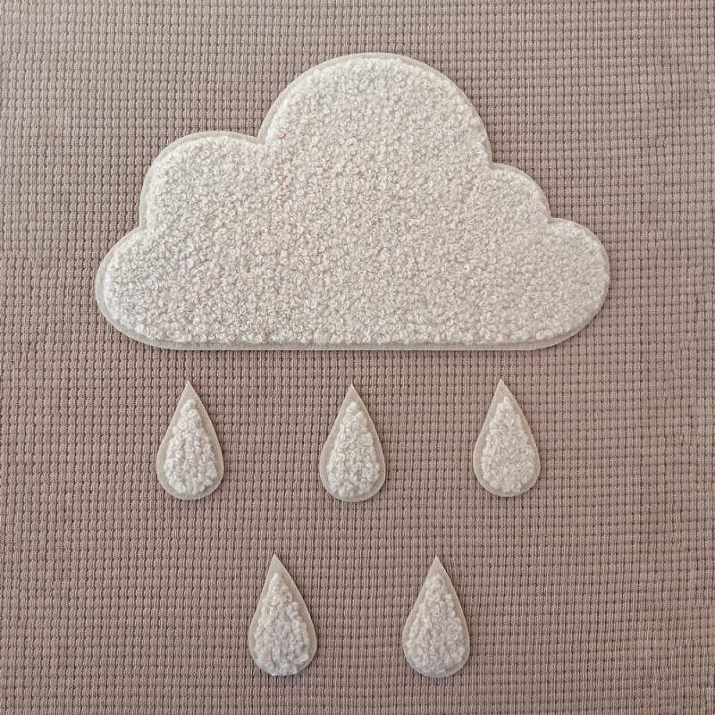 Loop-Patch / Chenille-Patch Regen Wolke