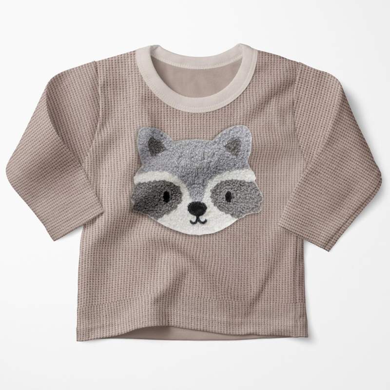 Loop-Patch Wachbär aus Chenille für Kleidung und DIY