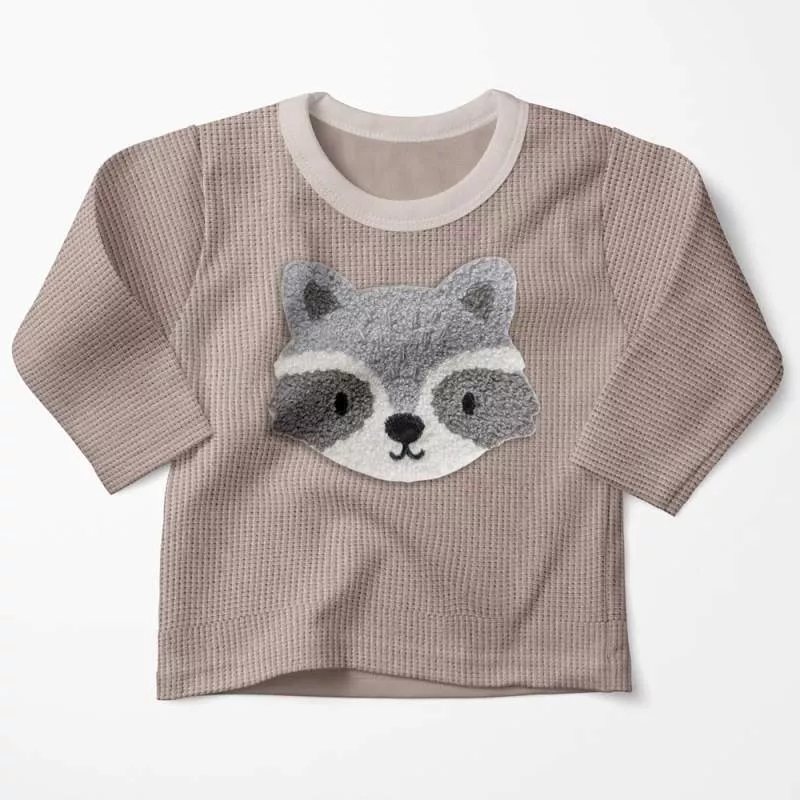 Loop-Patch Wachbär aus Chenille für Kleidung und DIY