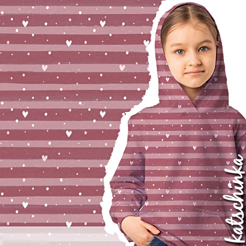 Bio Sommersweat #Dots & Hearts Stripes