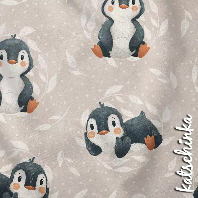 Baumwolljersey Stoff mit Dinosaurier Motiv in Naturtönen auf ecru Hintergrund – Kinderstoff als Meterware zum Nähen von Baby- und Kinderkleidung