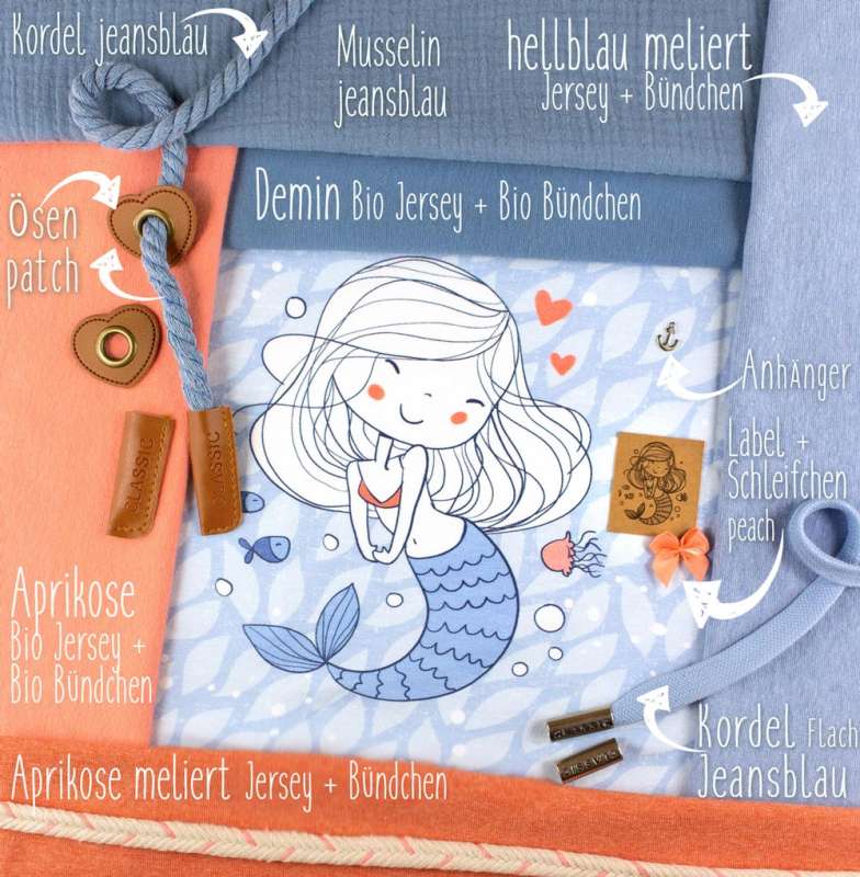 Bio Jersey Stoff Ahoi Girls Panel – Kinderjersey Meterware