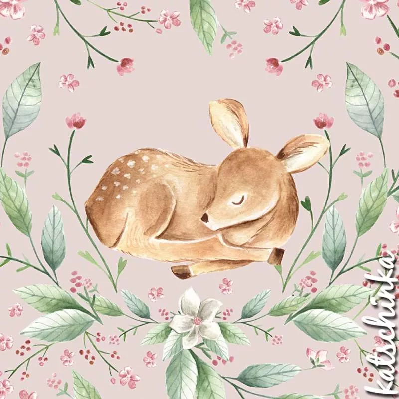 Bio Jersey Stoff Hidden Deer Panel – Kinderjersey Meterware