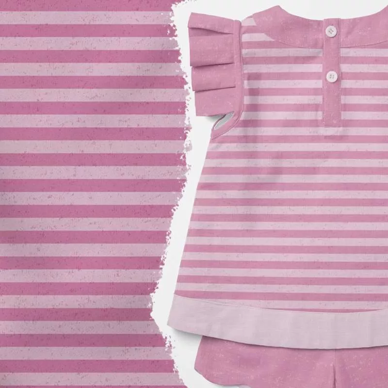 Bio Sommersweat #Ringel Berryrose Kombi