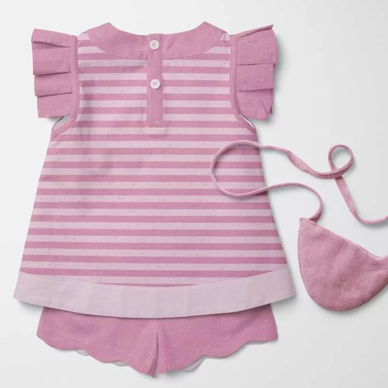 Bio Sommersweat #Ringel Berryrose Kombi