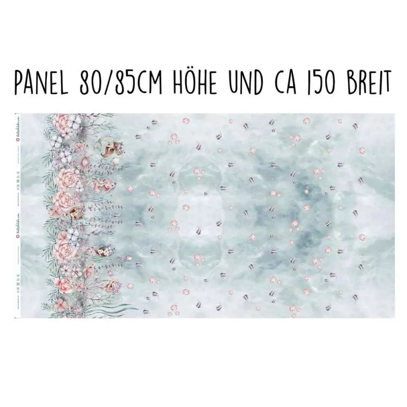 Bio Jersey Stoff Mermaid Sea Life Spiegelbodürde – Kinderjersey Meterware