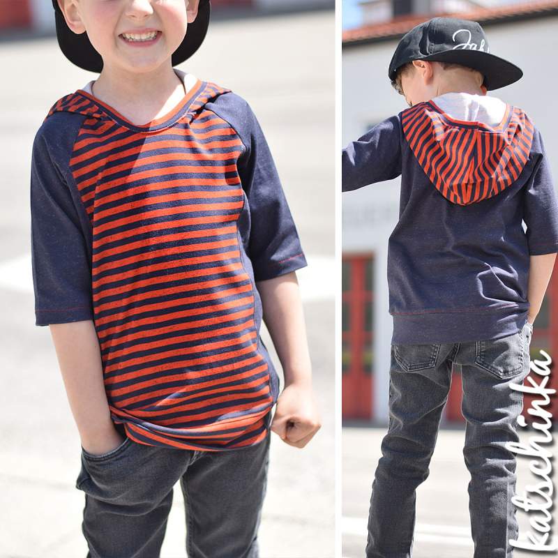 Bio Jersey #Ringel rot & dunkelblau