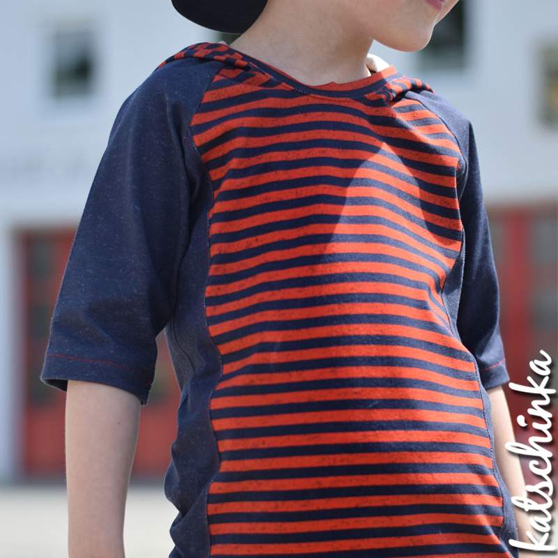 Bio Jersey #Ringel rot & dunkelblau
