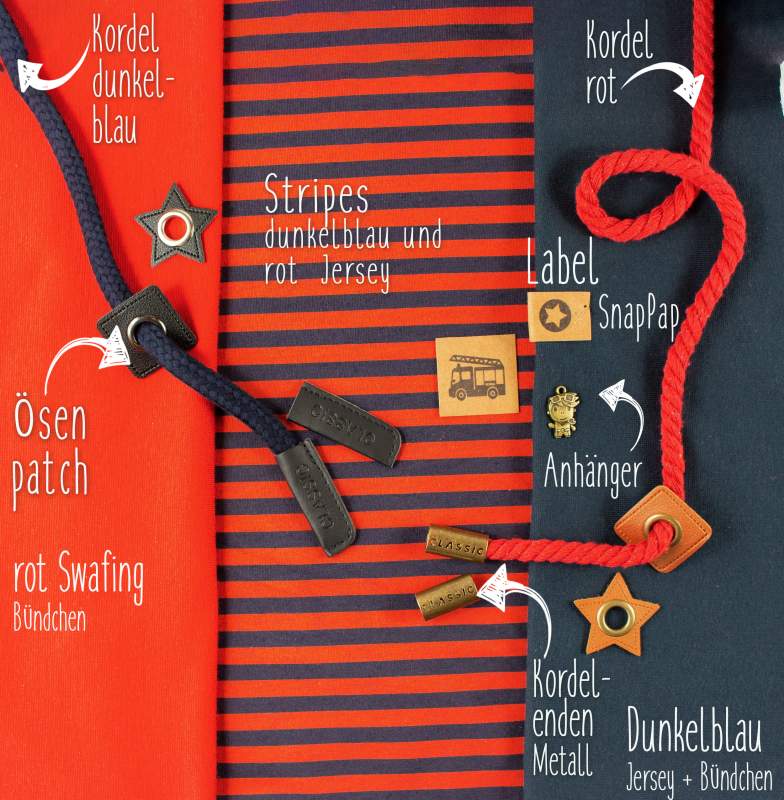 Bio Jersey #Ringel rot & dunkelblau