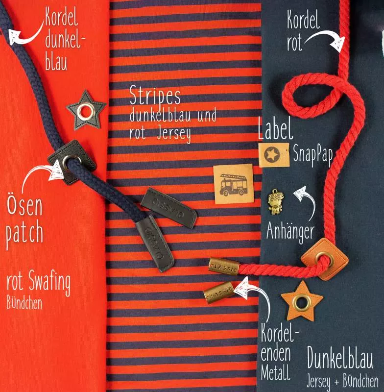 Bio Jersey #Ringel rot & dunkelblau