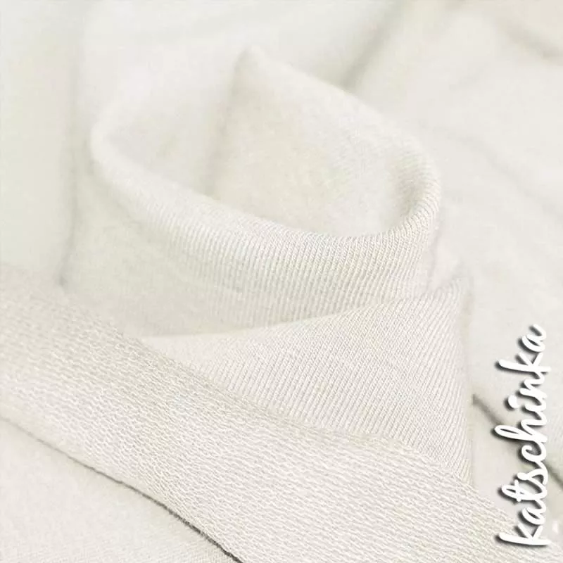 Sommersweat Stoff ecru als Meterware – elastischer French Terry Sweatstoff