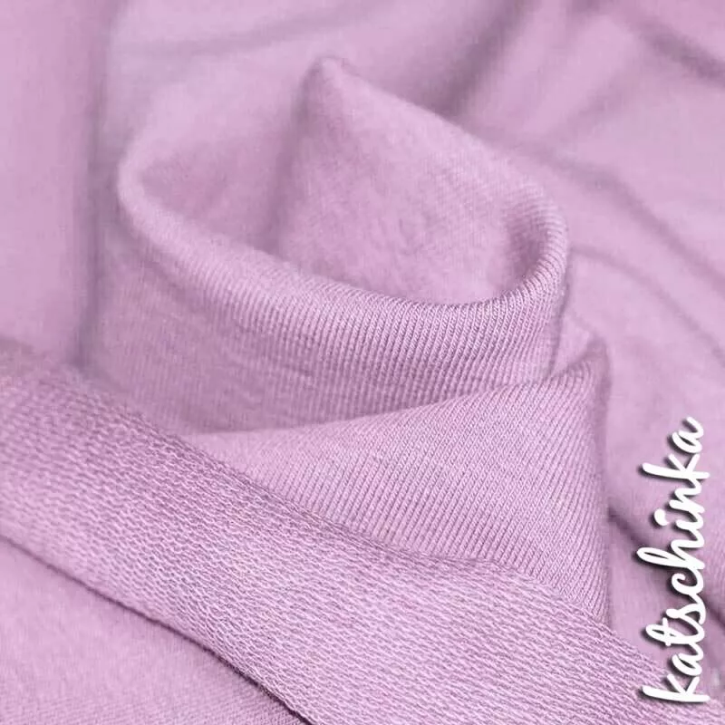 Sommersweat Stoff flieder nude als Meterware – elastischer French Terry Sweatstoff