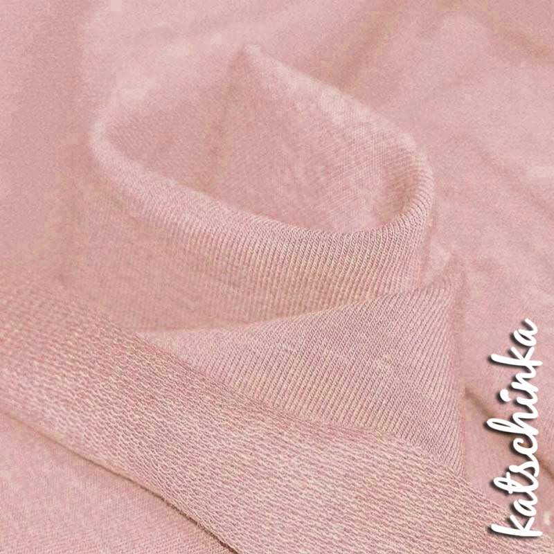 Sommersweat Stoff hellrosa nude als Meterware – elastischer French Terry Sweatstoff