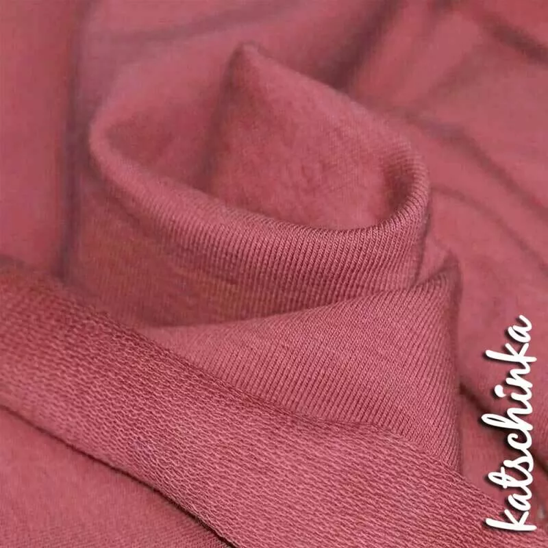 Sommersweat Stoff himbeere als Meterware – elastischer French Terry Sweatstoff