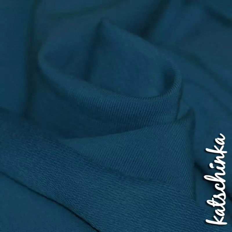 Sommersweat Stoff baby hellblau als Meterware – elastischer French Terry Sweatstoff