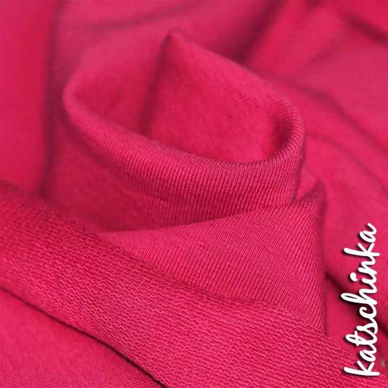 Sommersweat Stoff pink als Meterware – elastischer French Terry Sweatstoff