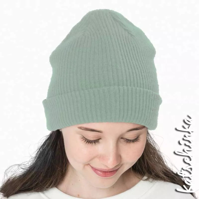 Grobstrick Bündchen dustymint als Schlauchware, geripptes Hipster Bündchen für Pullover, Hosen und Mützen