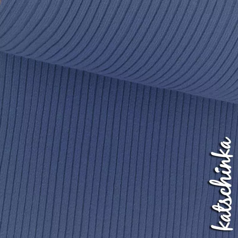 Detailaufnahme jeans Grobstrick Bündchen mit elastischer, gerippter Struktur