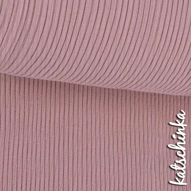 Detailaufnahme rose Grobstrick Bündchen mit elastischer, gerippter Struktur