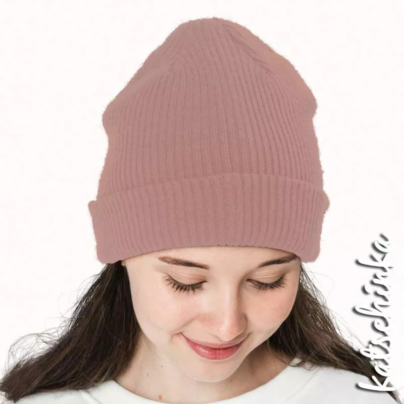 Grobstrick Bündchen rose als Schlauchware, geripptes Hipster Bündchen für Pullover, Hosen und Mützen