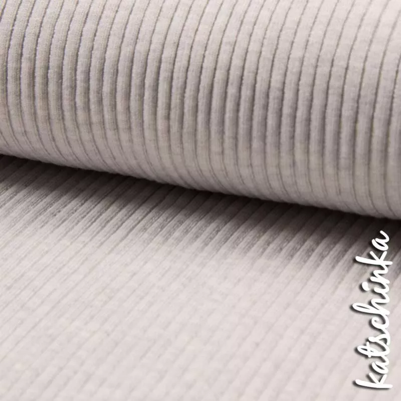 Detailaufnahme beige meliert Grobstrick Bündchen mit elastischer, gerippter Struktur
