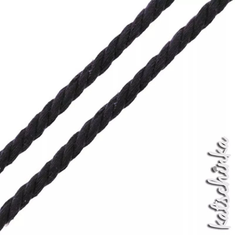 Gedrehte #Kordel rund 10 mm schwarz