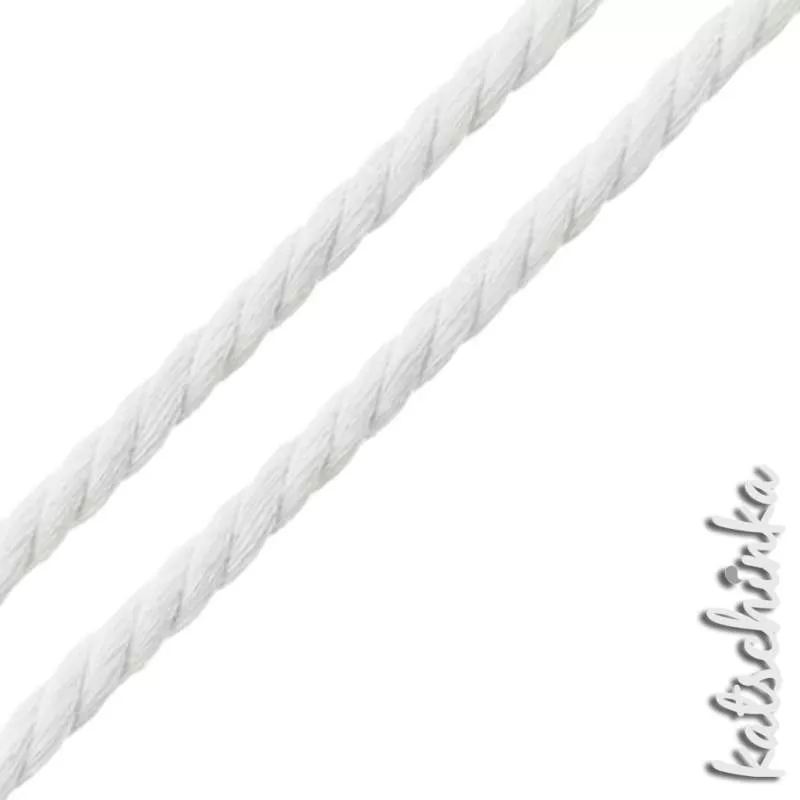 Gedrehte #Kordel rund 10 mm weiß