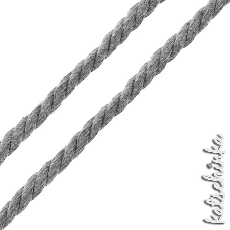 Gedrehte #Kordel rund 10 mm hellgrau