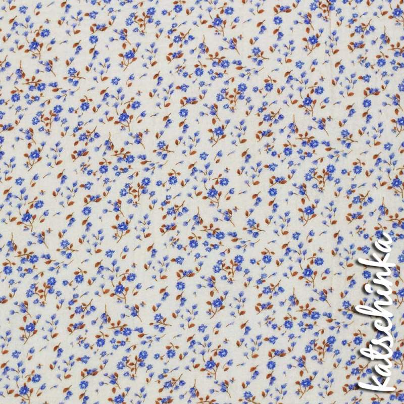 Musselin Miniblumen Blau Vergissmeinnicht 4672 | 100% Baumwolle | Musselinstoff | Double Gauze | Musselintuch