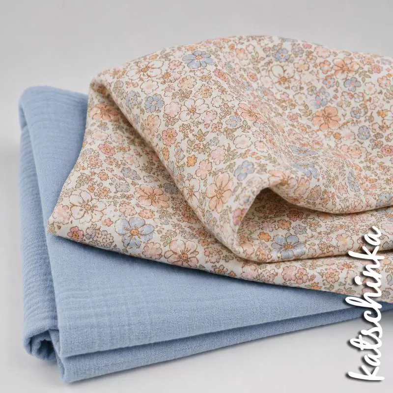 Musselin Blumen Sommergefühl 4679 | 100% Baumwolle | Musselinstoff | Double Gauze | Musselintuch