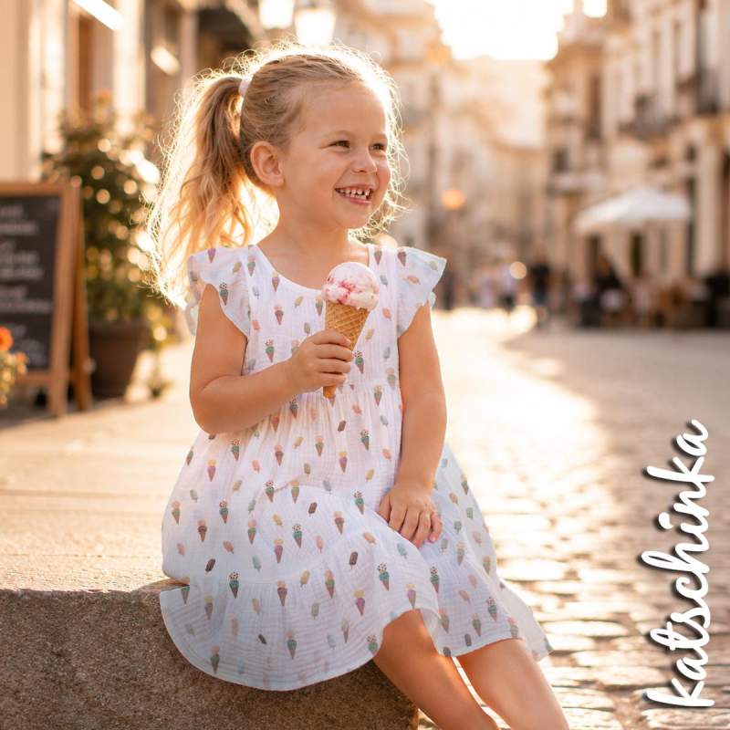Musselin Sommer Eiscreme 4681 | 100% Baumwolle | Musselinstoff | Double Gauze | Musselintuch