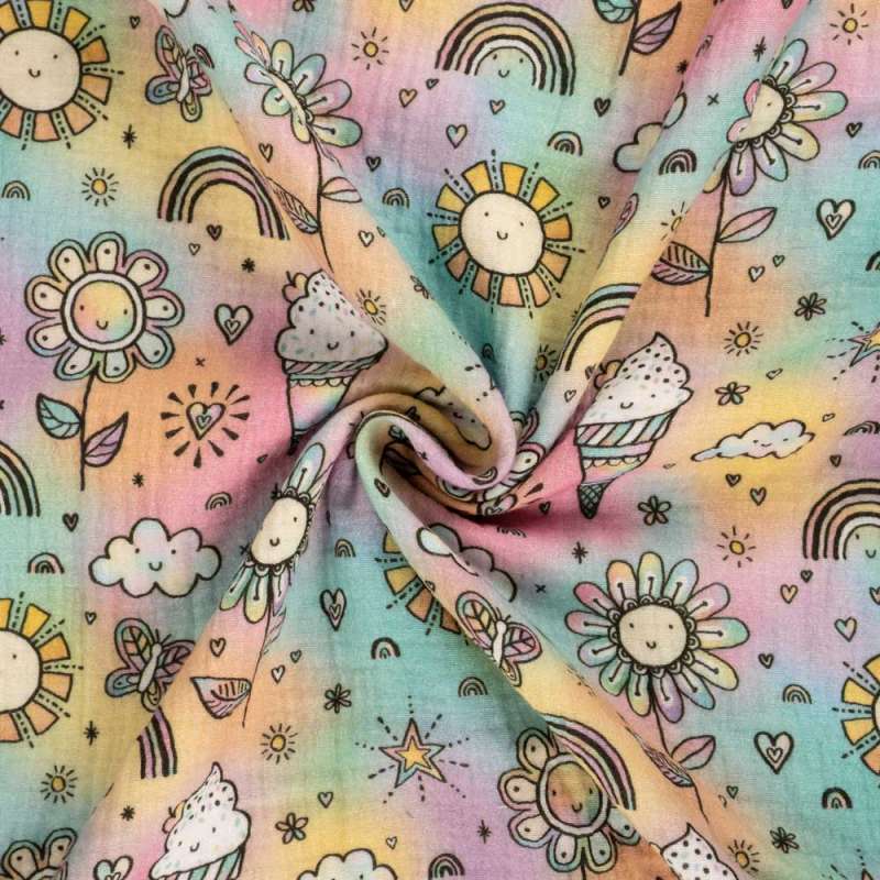 Musselin Double Gauze | Icecream Summer
