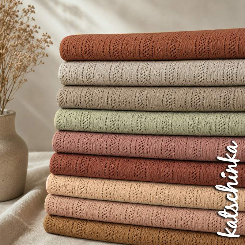 Pointelle Feinstrick Jersey lehmrosa 1624 | Meterware zum nähen
