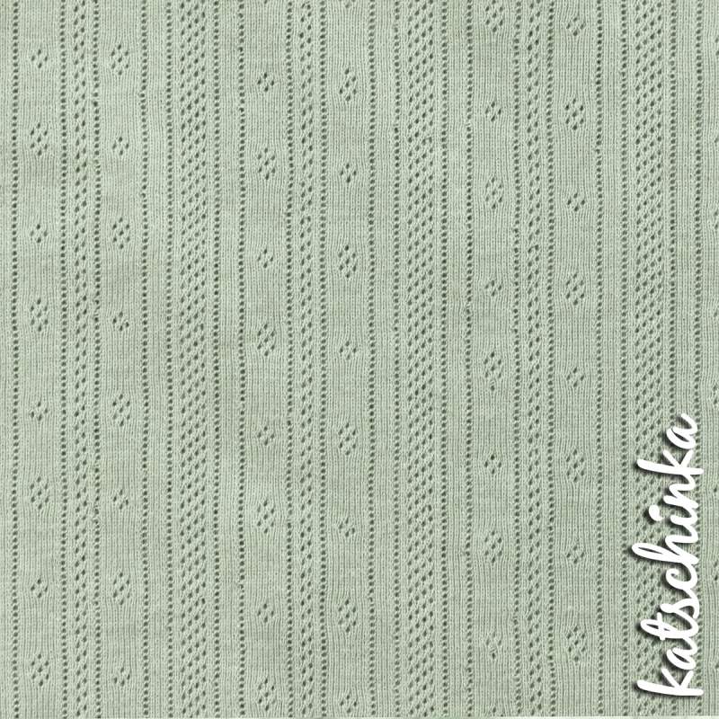 Pointelle Feinstrick Jersey dustygrün 1604 | Meterware zum nähen