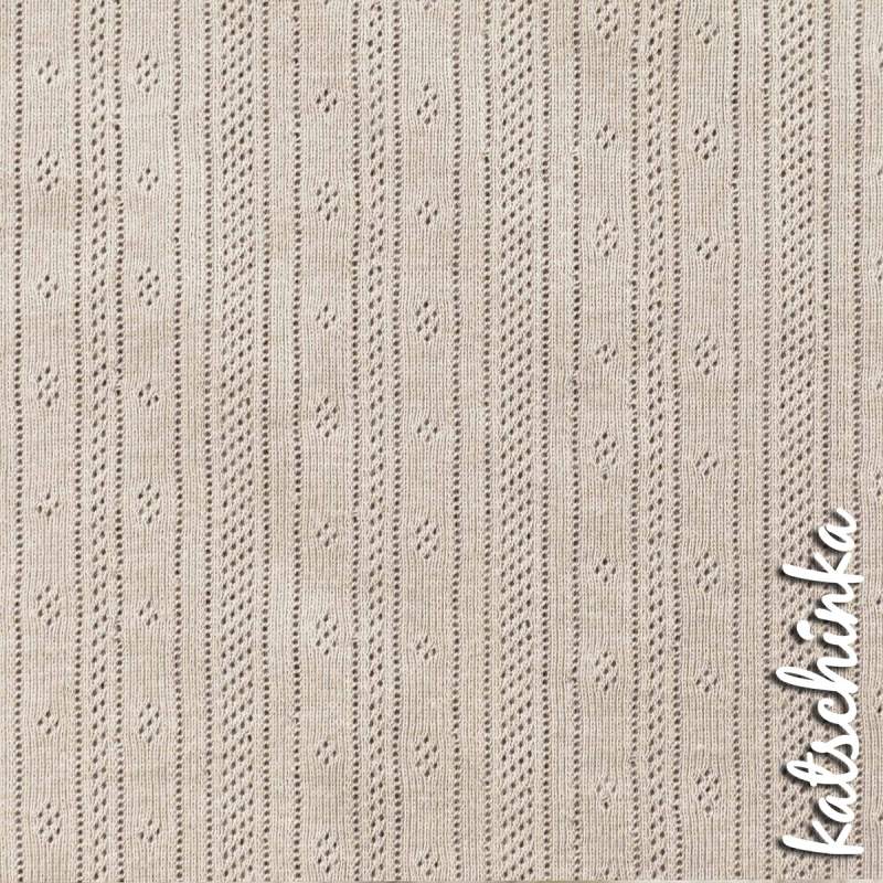 Pointelle Feinstrick Jersey hellbeige 1620 | Meterware zum nähen