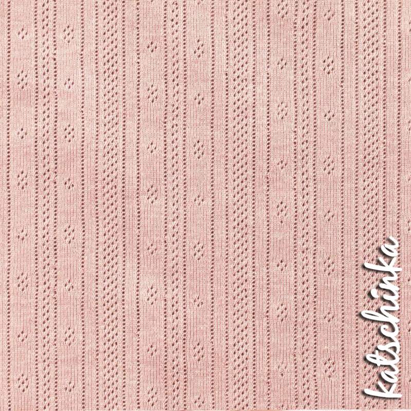 Pointelle Feinstrick Jersey hellrosa nude 1614 | Meterware zum nähen