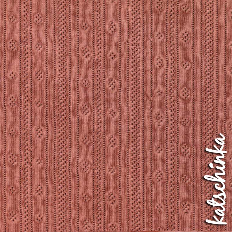 Pointelle Feinstrick Jersey lehmrosa 1624 | Meterware zum nähen
