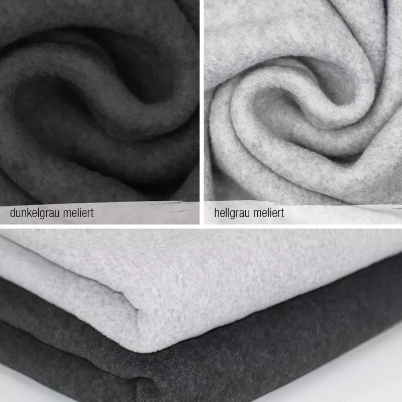Polarfleece antipilling hellgrau meliert 120 | Polar Fleece | weicher Fleecestoff