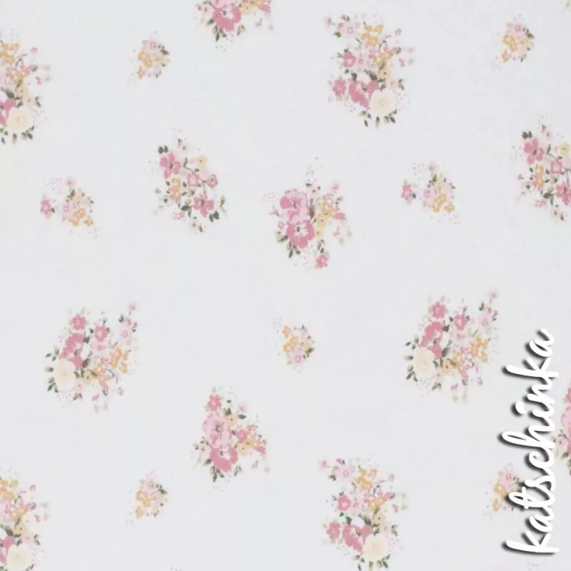 Ribjersey Blumenstrauß Rosa 0786 schmale Rippen