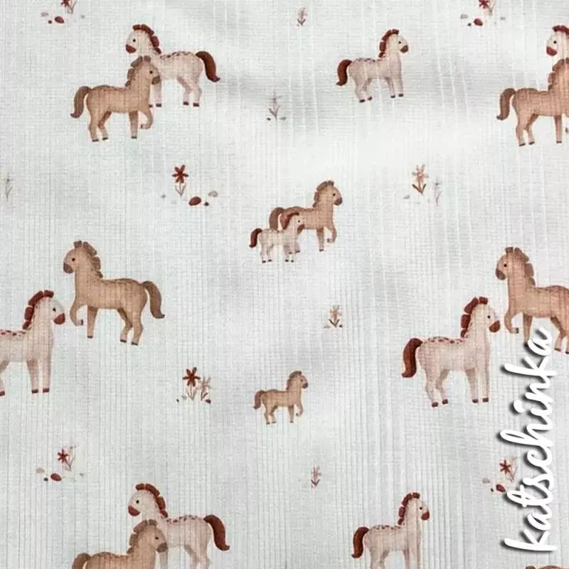 Unregelmässiger Ribstrick Pferde 4802