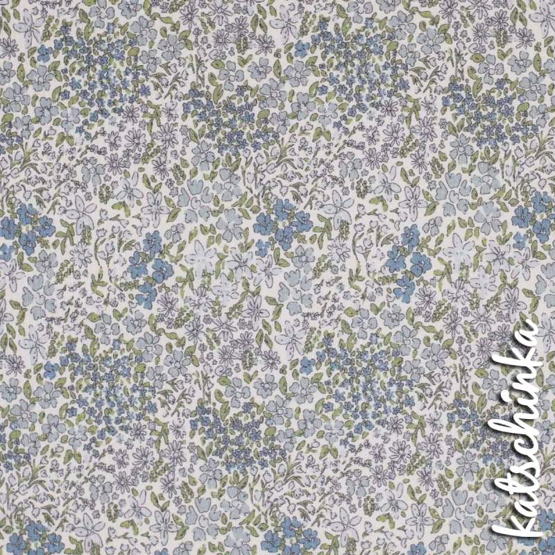 Ribjersey Blütenmix jeans 0781 schmale Rippen