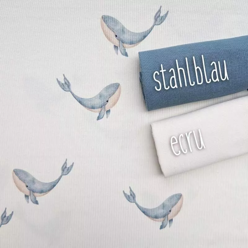 Ribjersey großer Wal Stahlblau 133 schmale Rippen