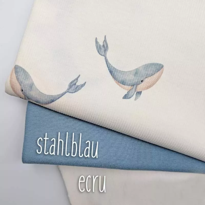 Ribjersey großer Wal Stahlblau 133 schmale Rippen