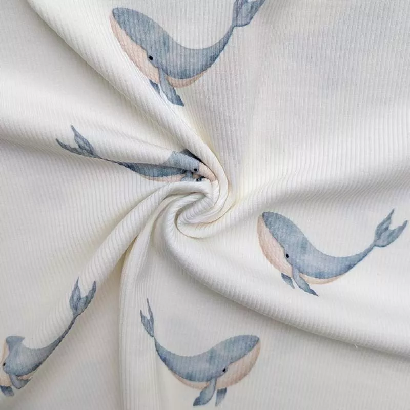Ribjersey großer Wal Stahlblau 133 schmale Rippen